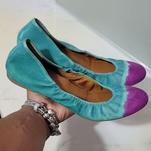 Anthropologie Leifnotes Two Tone Purple Turquoise Flats